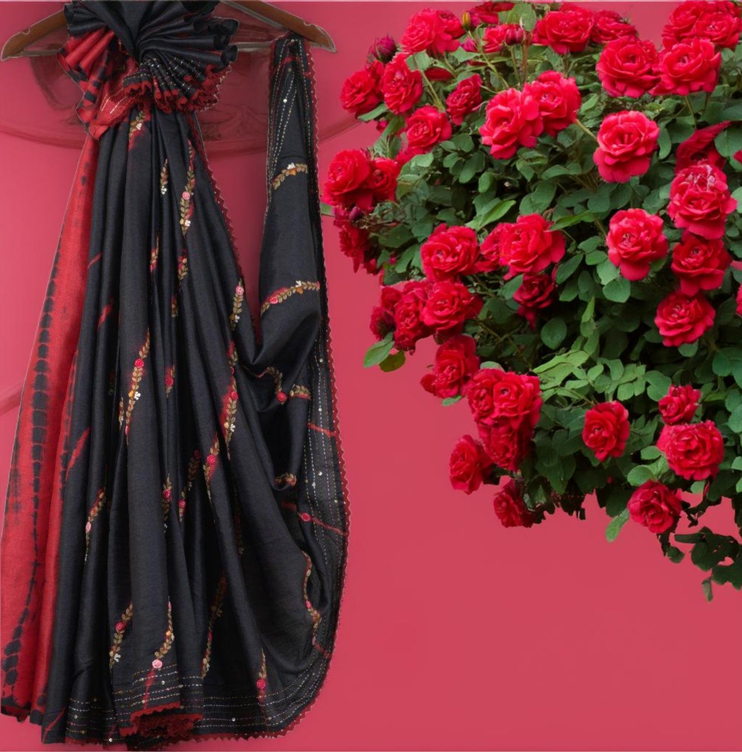 Pure Tussar Silk Lahariya Day with Bulliyan Stitch – A Masterpiece of Elegance and Craftsmanship