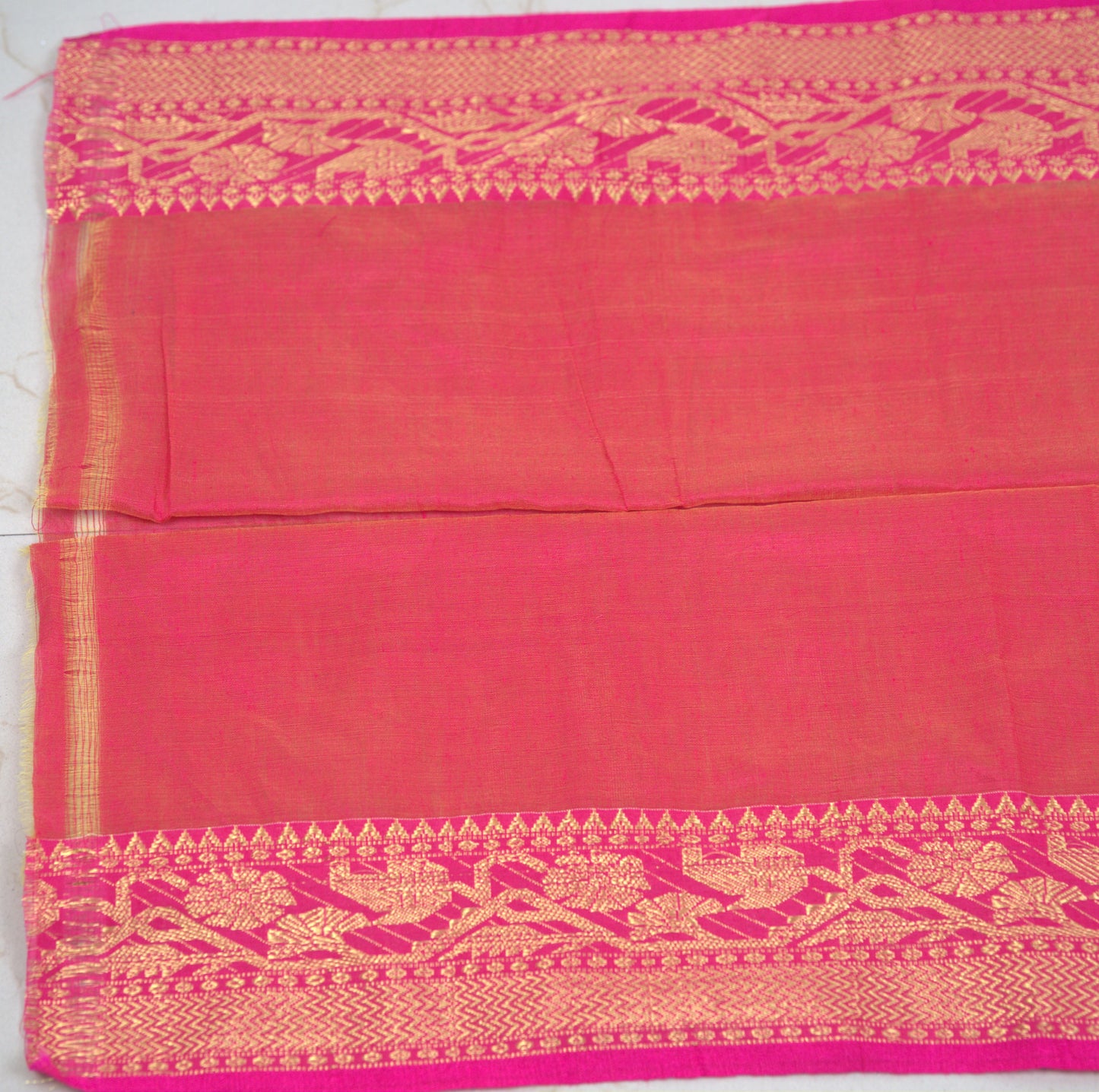 Muslin Banarasi Saree with Attached Blouse