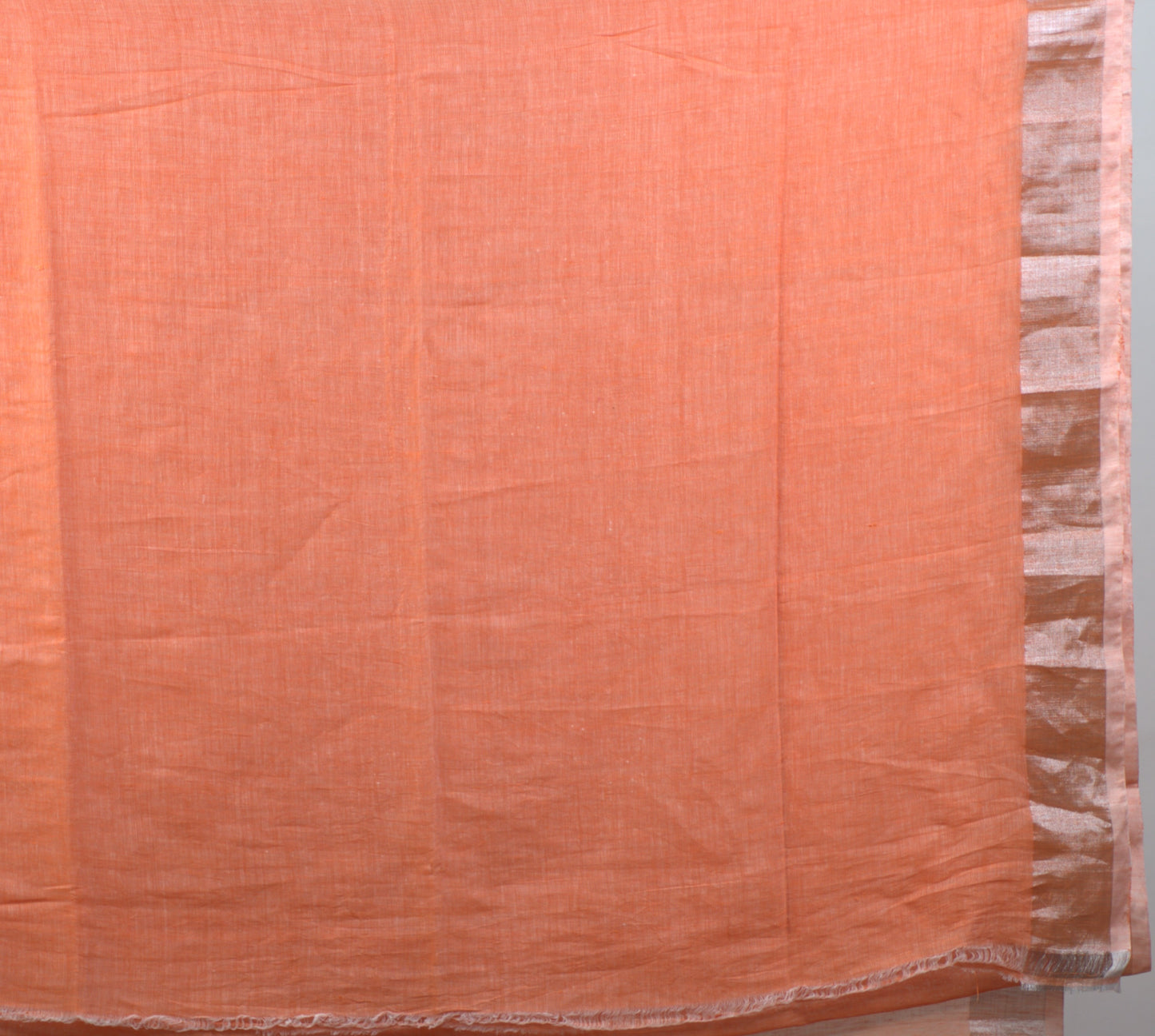 Plain Linen Saree with Attached Blouse