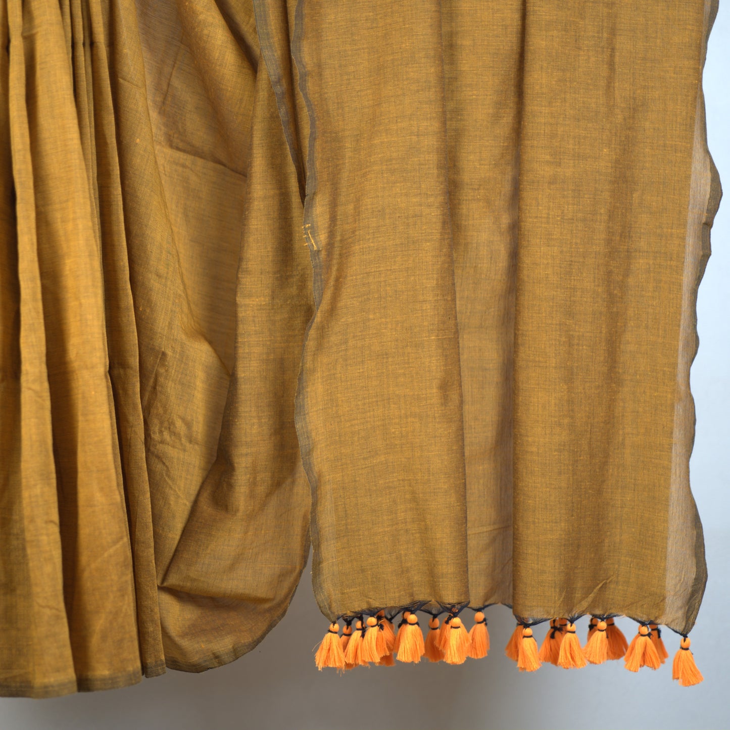 Plain Khadi Saree with Running Blouse