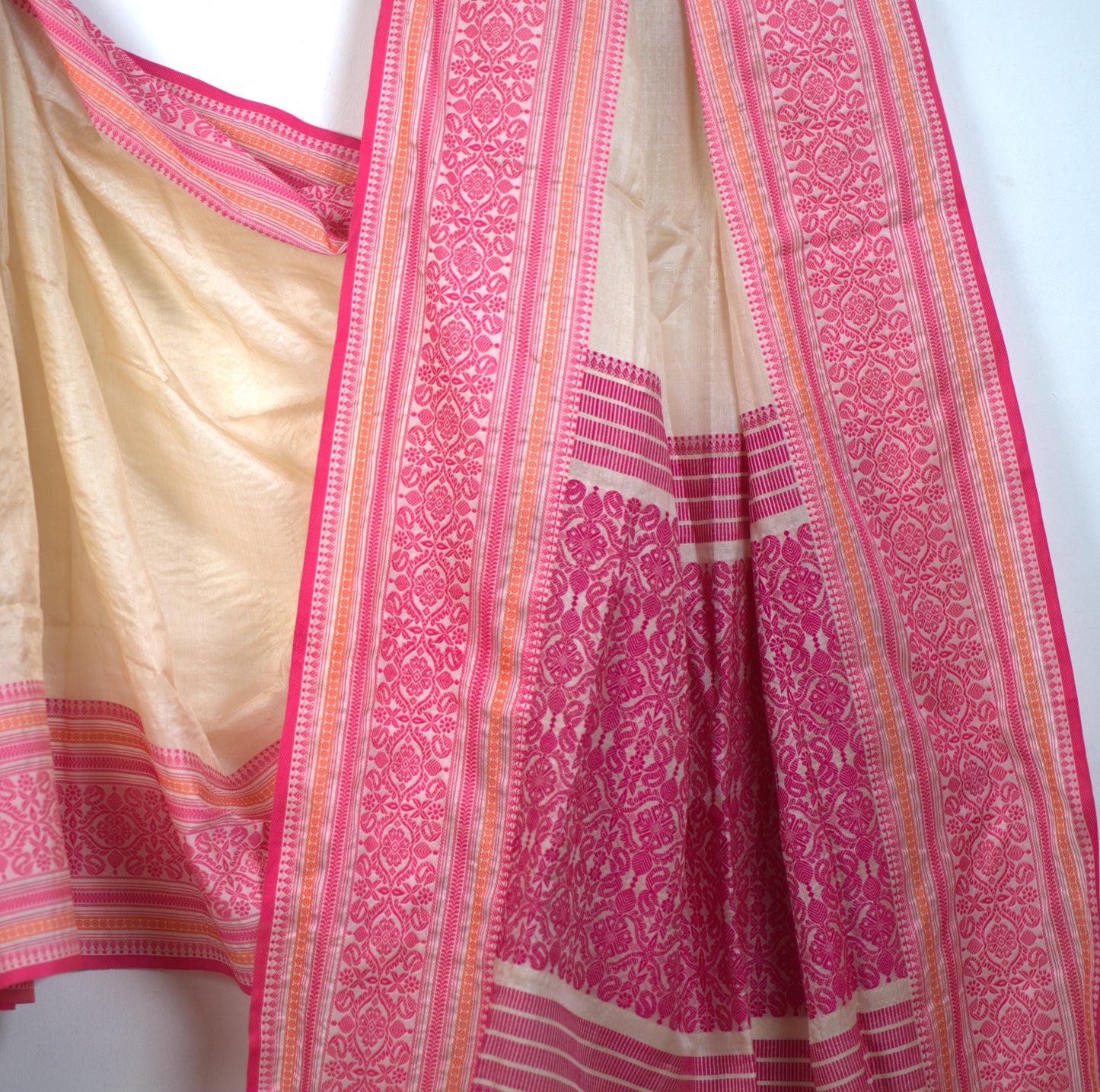 Pure Tussar Silk Saree with Attached Blouse