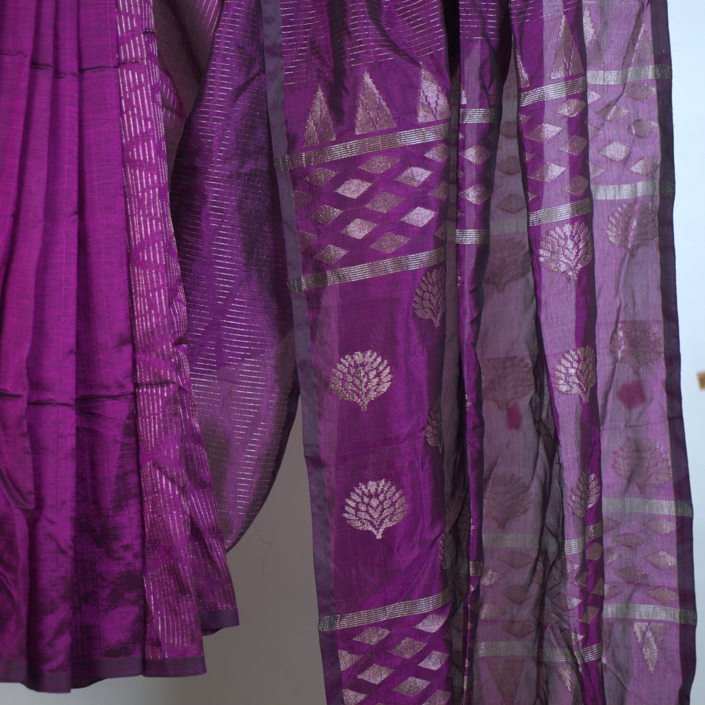 Silk Matka Saree with Attached Blouse