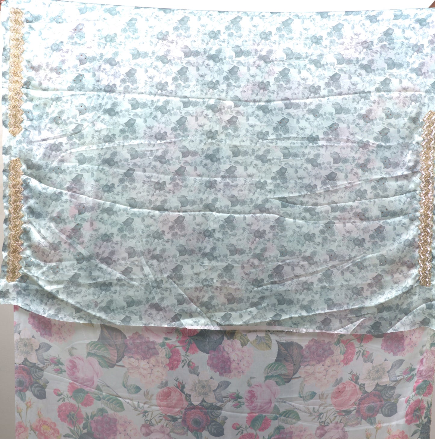 Elegant Flat Georgette Saree with Intricate Stone Work & Matching Blouse