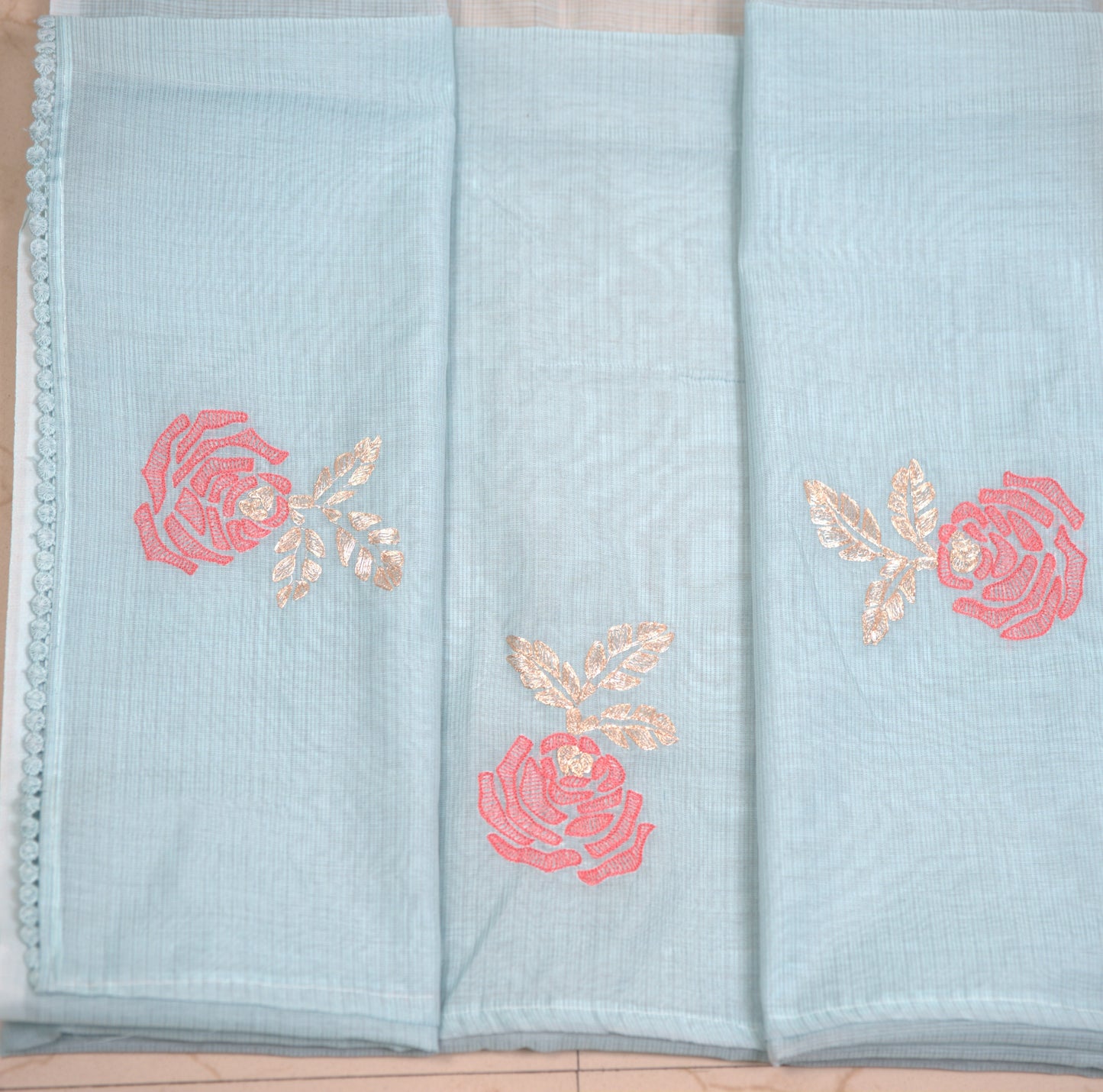 Silk Cota Pita Work Saree with Attached Blouse – Exquisite Handcrafted Elegance