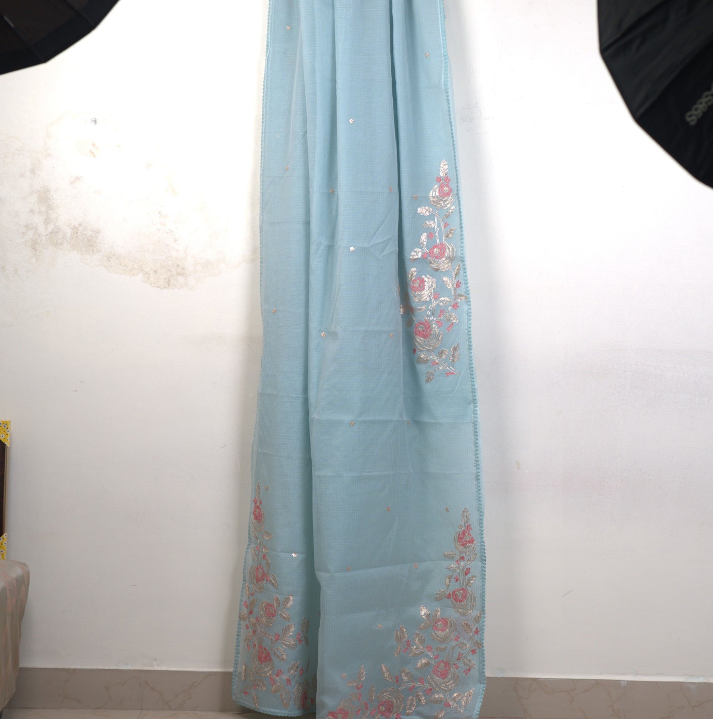 Silk Cota Pita Work Saree with Attached Blouse – Exquisite Handcrafted Elegance