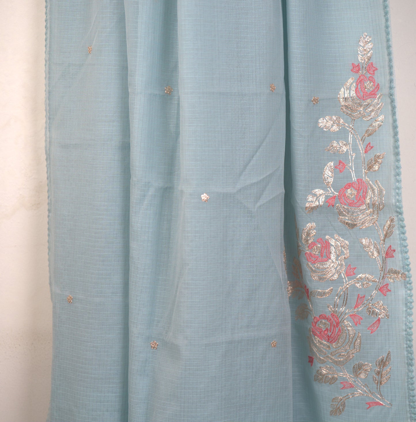 Silk Cota Pita Work Saree with Attached Blouse – Exquisite Handcrafted Elegance