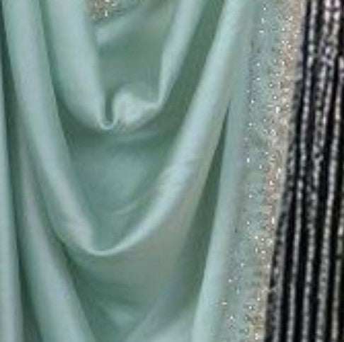 Satin Georgette Saree with Katdhana and Stone Work | Attached work Blouse