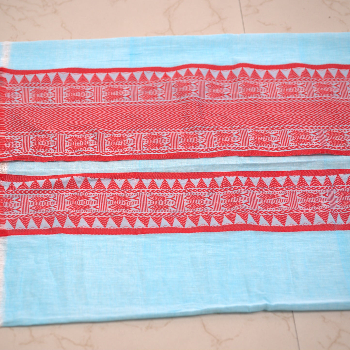 Fish Cotton Saree with Attached Blouse | Handloom