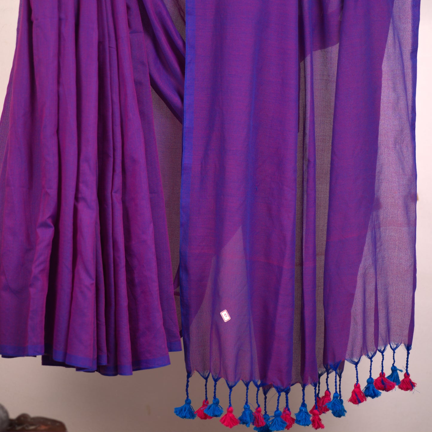 Plain Khadi Saree with Attached Blouse