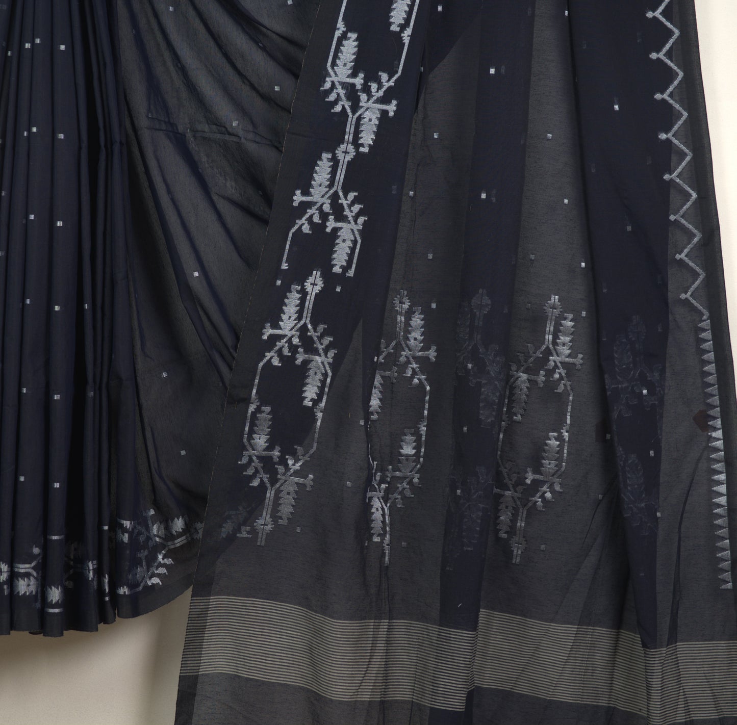 Tissue Linen Karat Saree with Attached Blouse