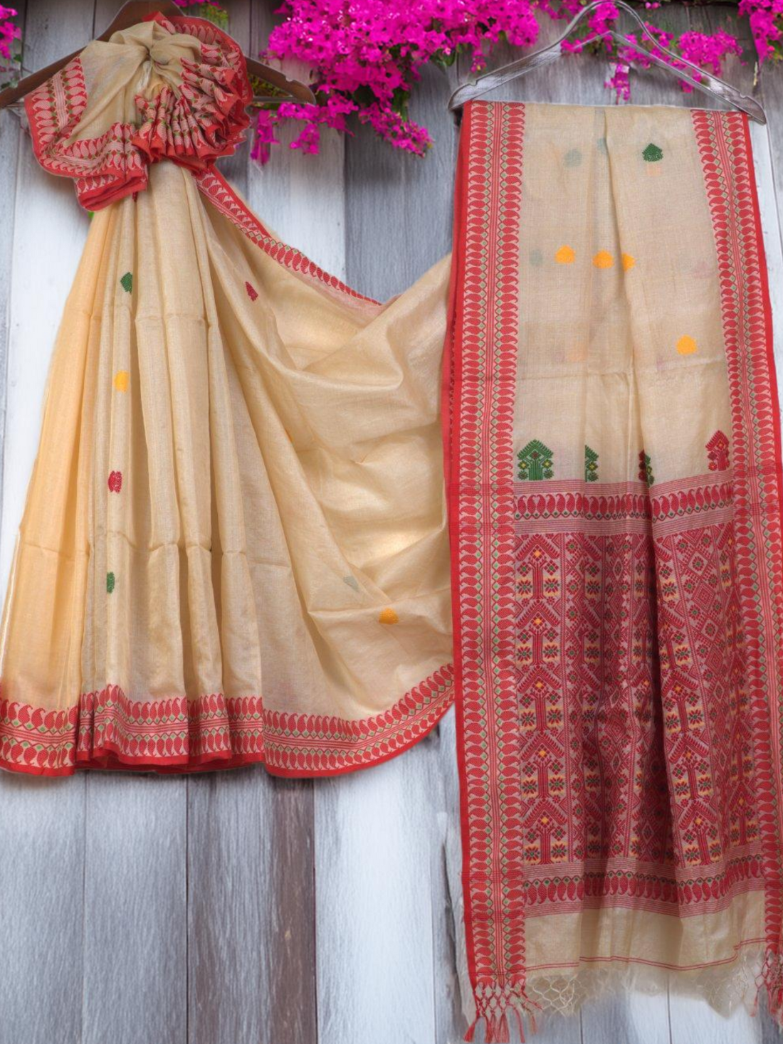 Assamese Mekhela Chador Silk Buti Saree