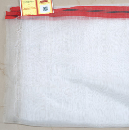 Pure Muslin Jamdhani Saree with Hand Weaving Work and Attached Blouse , silk mark certified