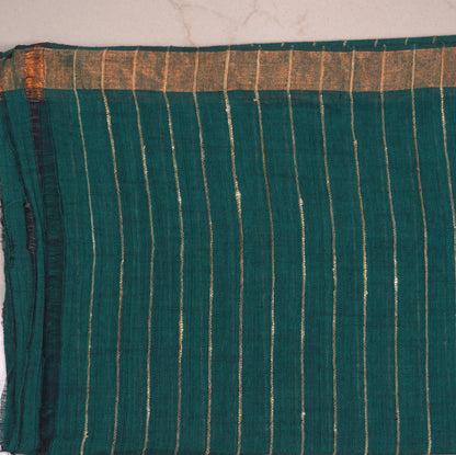 Linen Jamdhani Saree (Linen by Linen Hand Weaving) with Attached Blouse