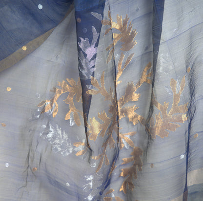 Matka Silk Saree with Muslin Pallu – With Attached Blouse