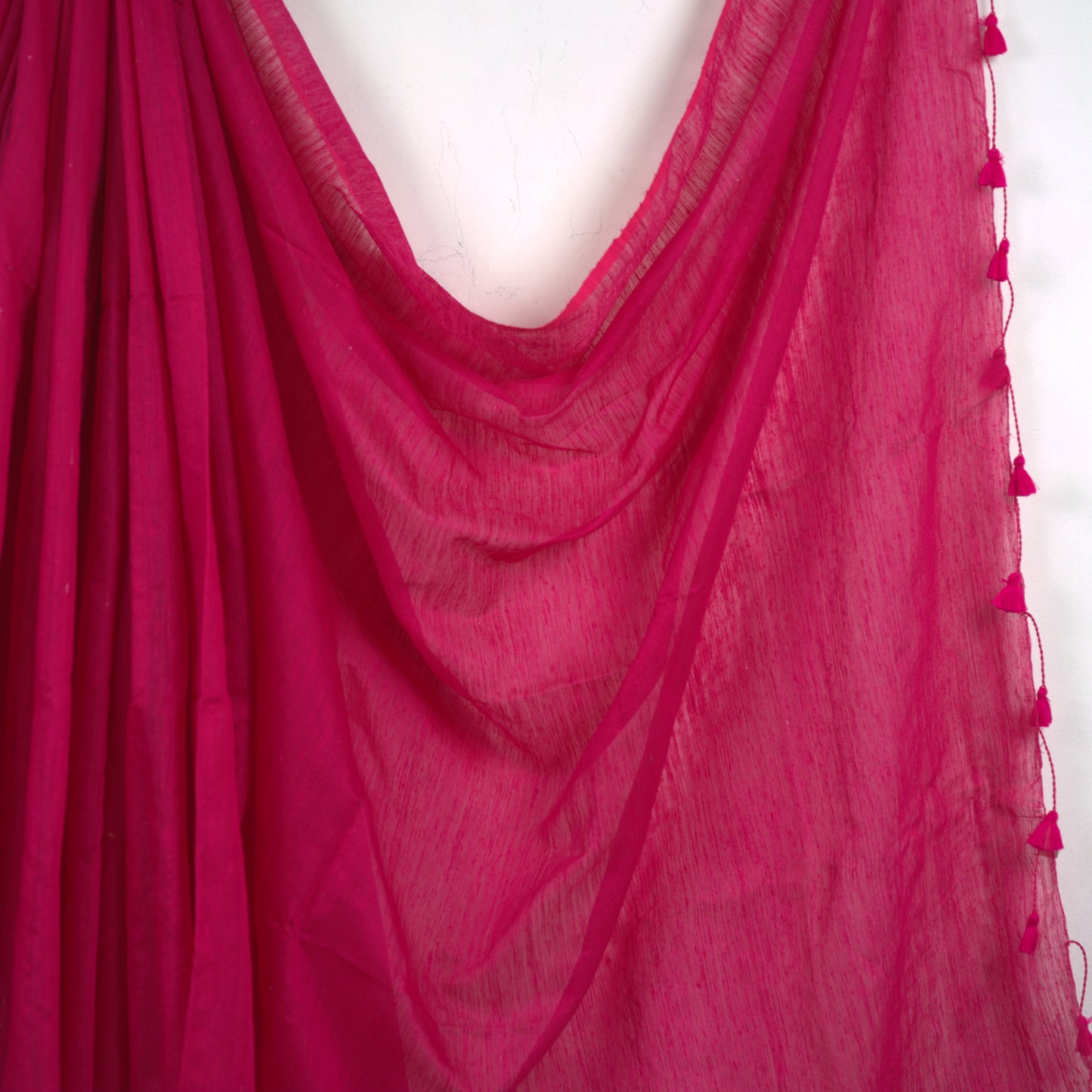 Plain Matka Silk Saree with Attached Blouse