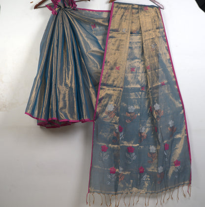 Raga Tissue Saree with Attached Blouse