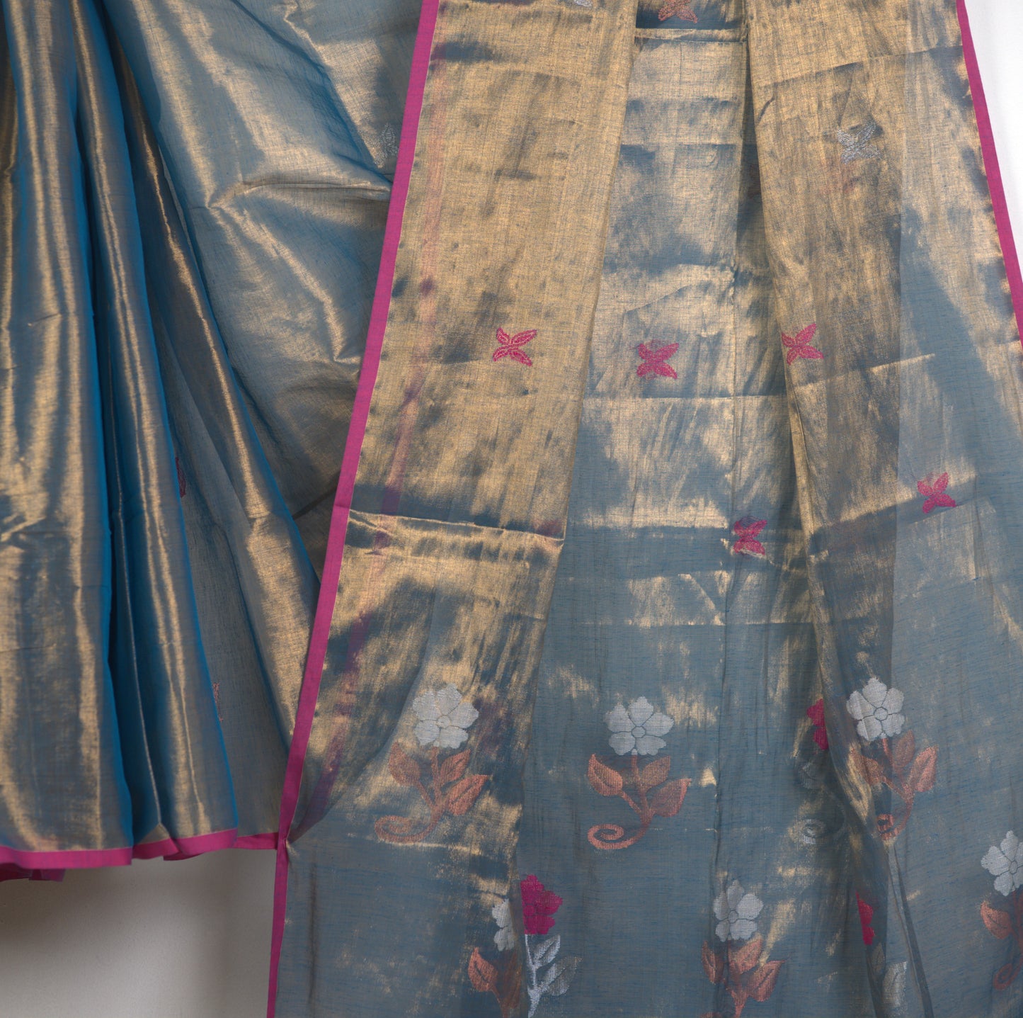 Raga Tissue Saree with Attached Blouse