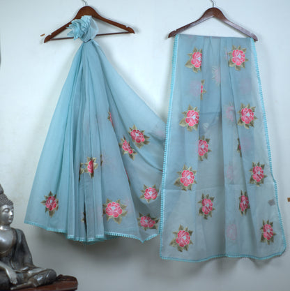 Kota Machine Parsi Buta Work Saree with Attached Blouse