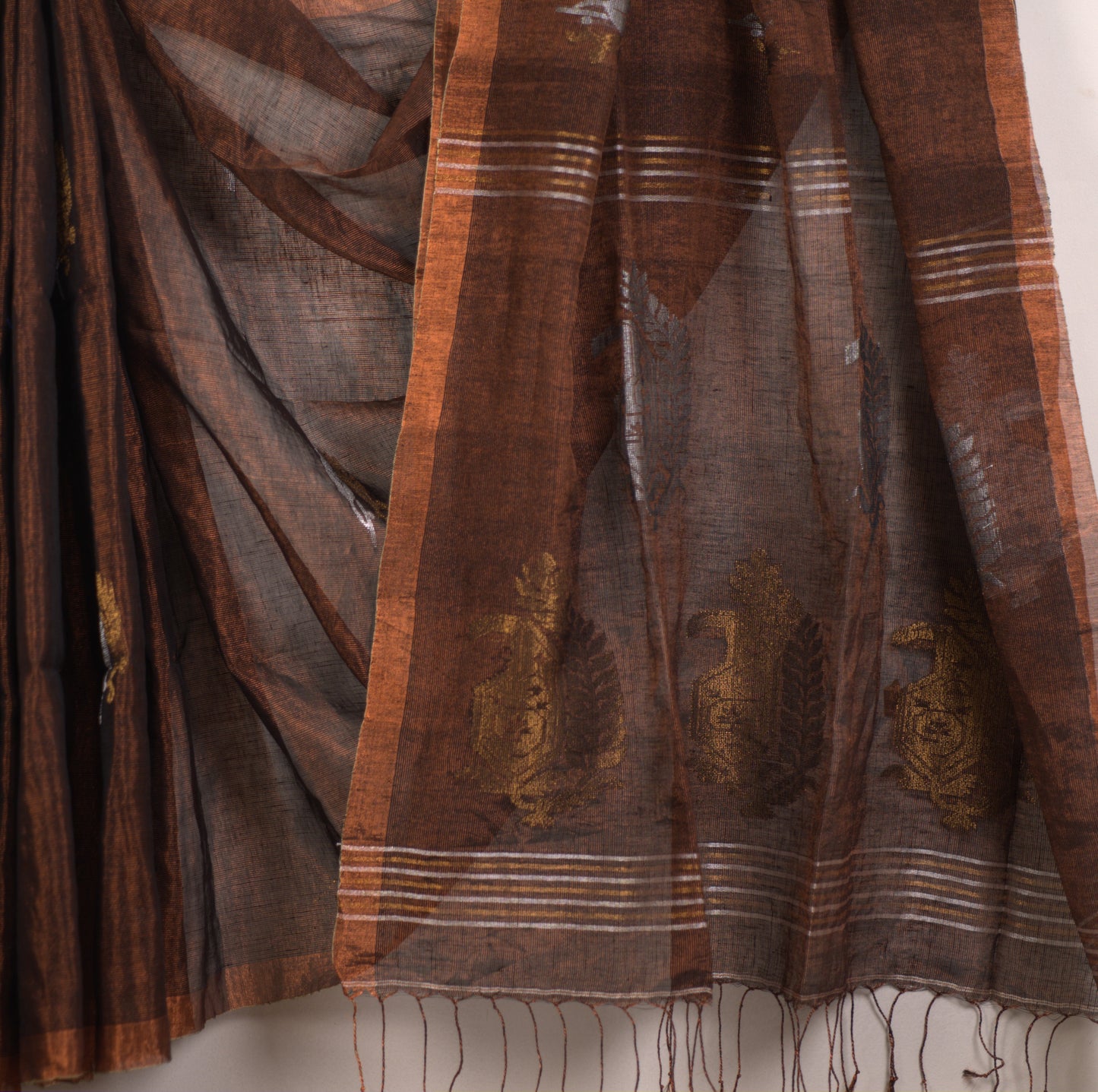 Linen Tissue Saree with Attached Blouse