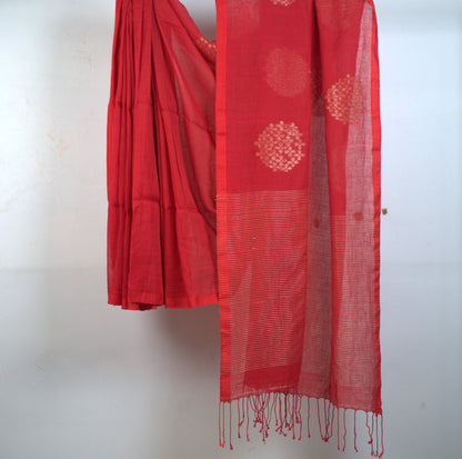 Tokaful Linen Saree with Attached Blouse