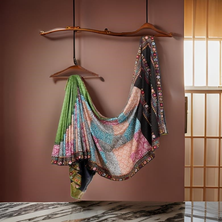 Pure Tussar Silk Saree with Lambani Work & matching work Blouse | Silk Mark Certified