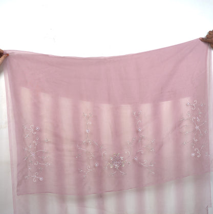 Elegant Glass Tissue Saree with Handcrafted Katdana & Pearl Work  with matching full work Blouse