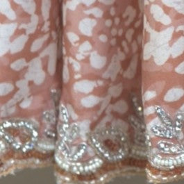 Flat Georgette Saree with Pearl & Stone Work | Attached matching work  Blouse