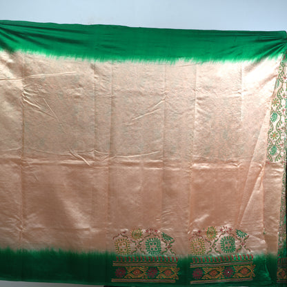 Pure Dupion Silk Saree with Hand Aari Stitch | Attached Blouse