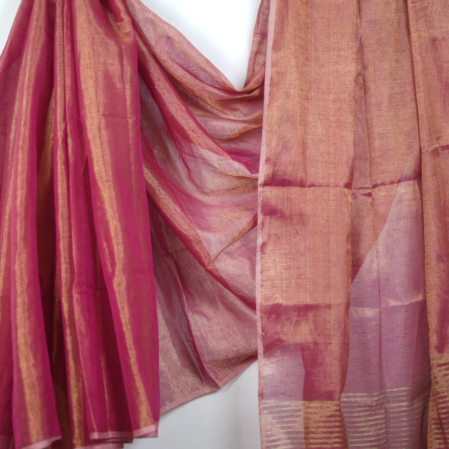 Tissue Linen Saree with Attached Blouse