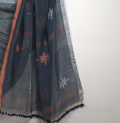 Semi Muslin Karat Saree with Attached Blouse