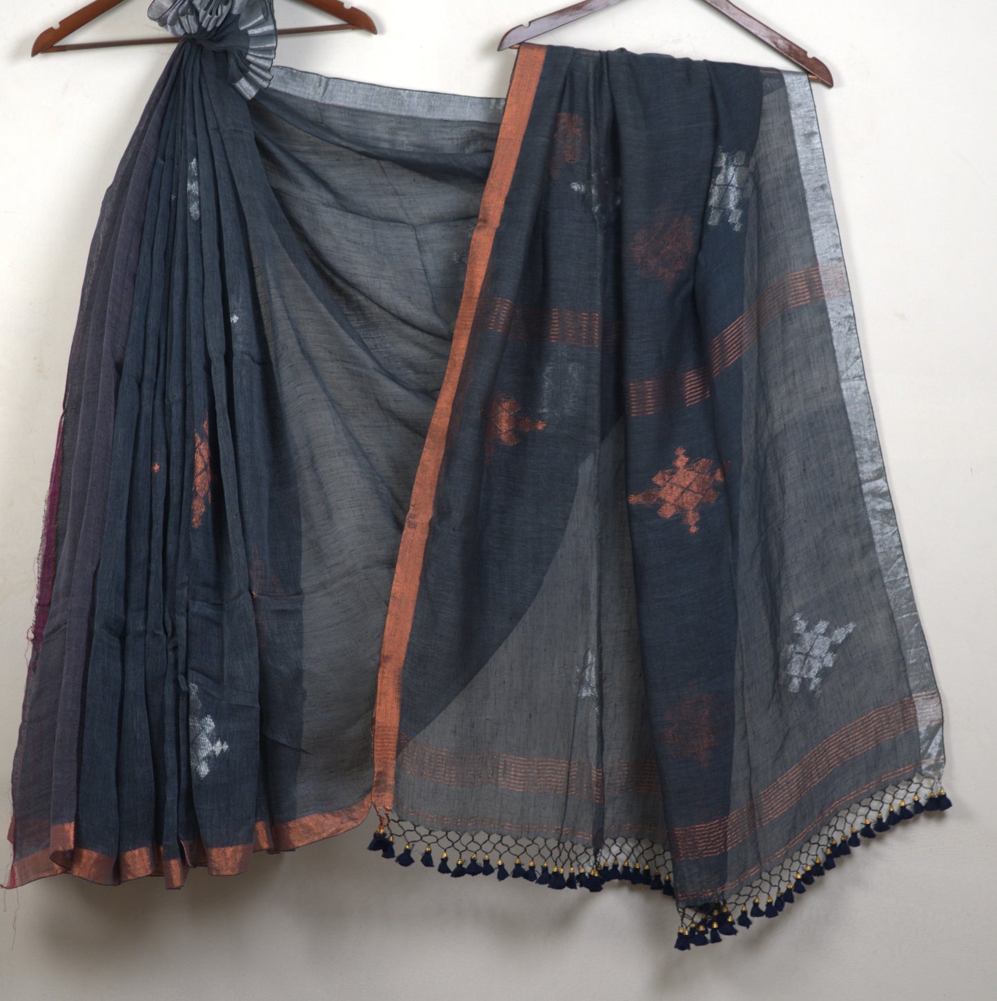 Semi Muslin Karat Saree with Attached Blouse