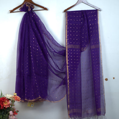 Pure Muslin Star Gini Handmade Saree with Attached Blouse