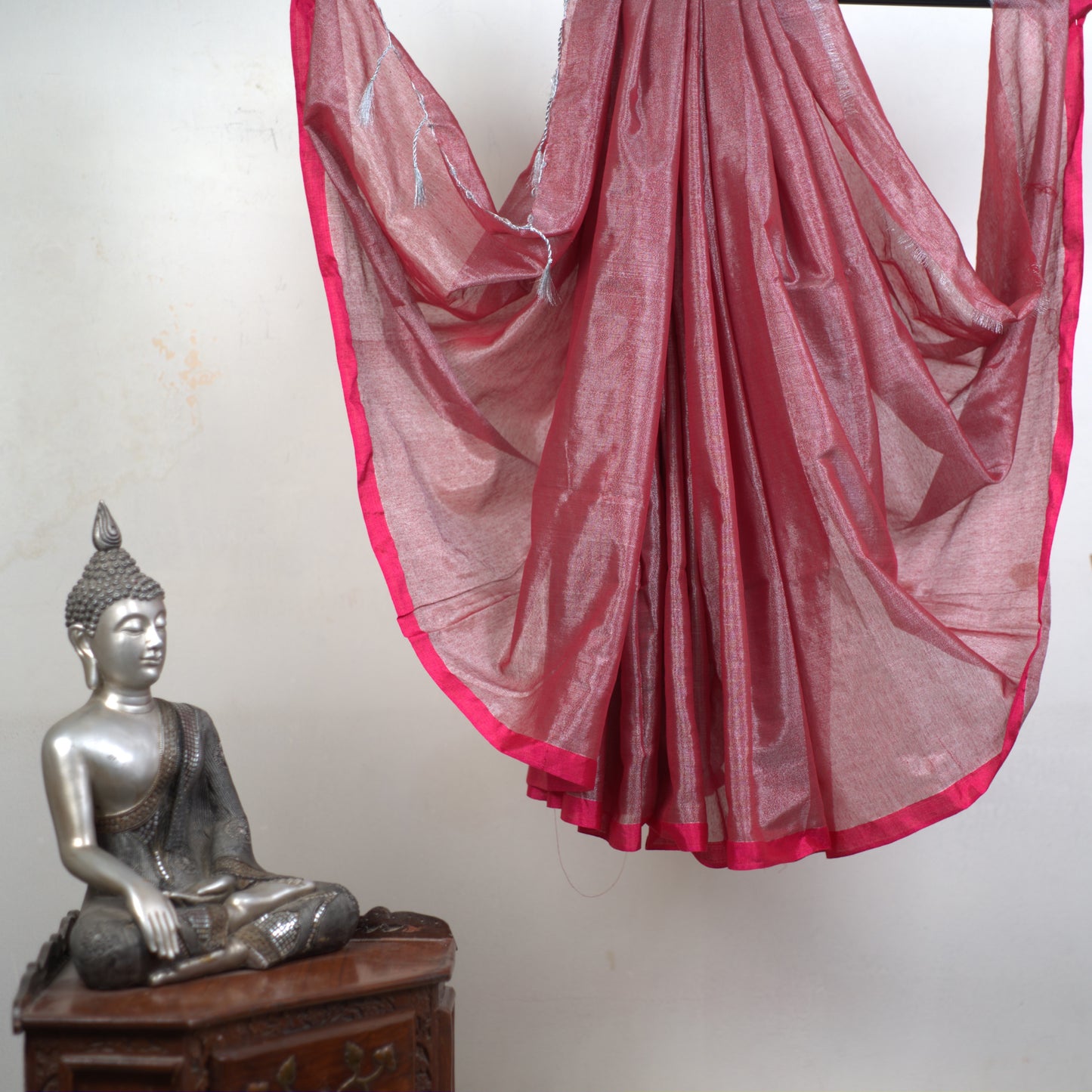 Tissue Khadi Saree with Attached Blouse